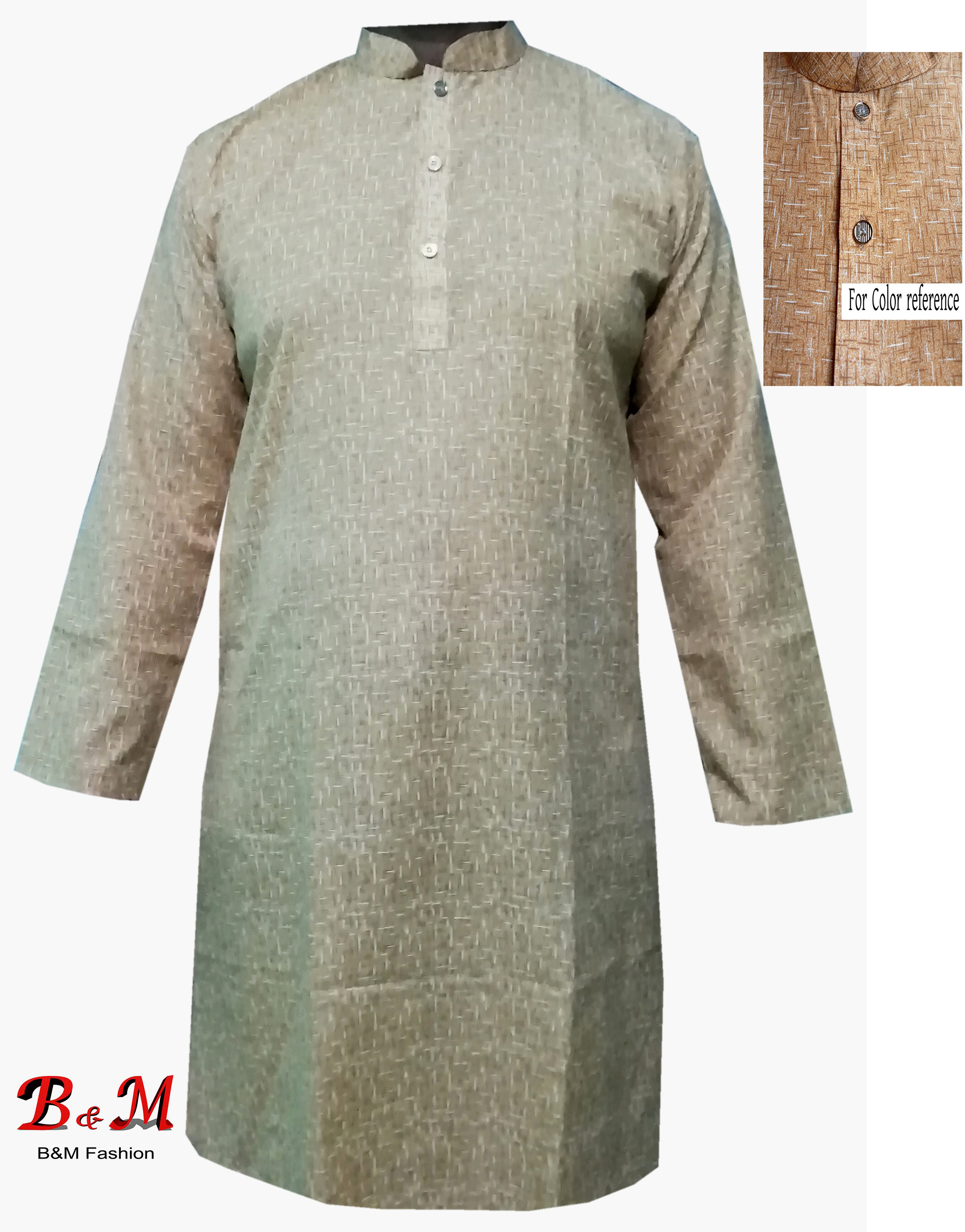 Poly-Cotton Casual Semi Long Panjabi For Men (BMTP91)