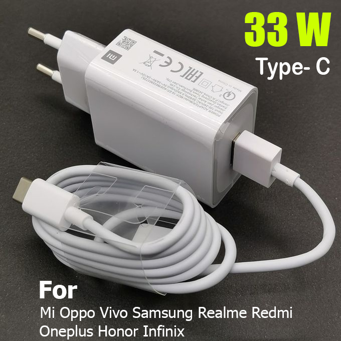 Xiaomi/vivo/realme/oppo/Samsung/Redmi, Oneplus, Infinix, Motorola-এর জন্য ৩৩ডব্লিউ কুইক চার্জার টাইপ-সি