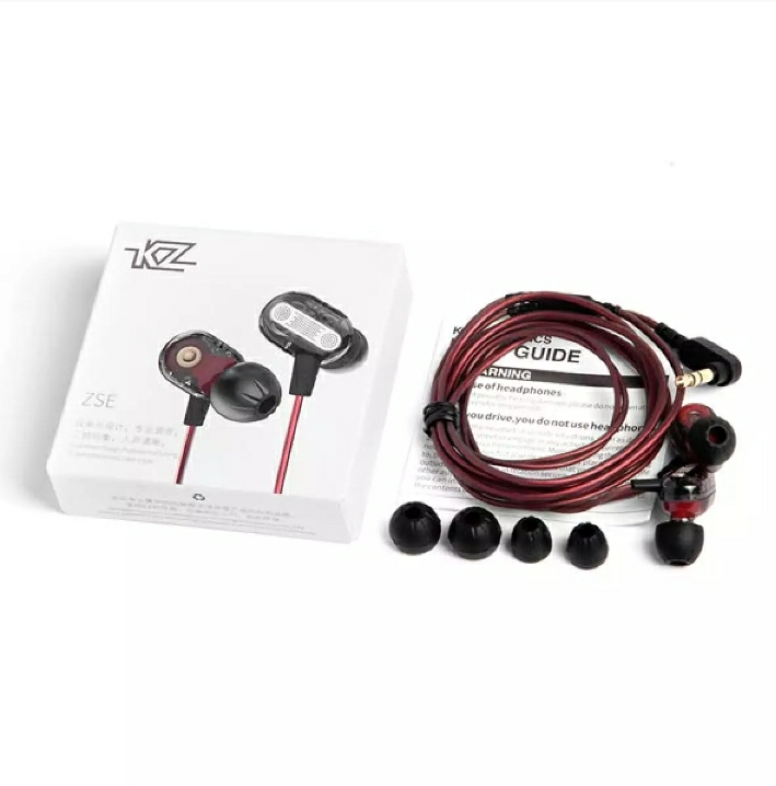KZ ZSE HiFi Music Sports Earbuds Dynamic Dual Driver Earphone In Ear Headset Audio Monitors - Black