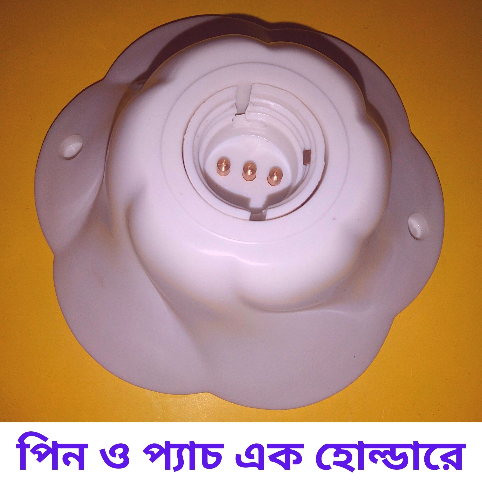 Button Holder E27 & B22 পিন ও প্যাচ একই হোল্ডারে